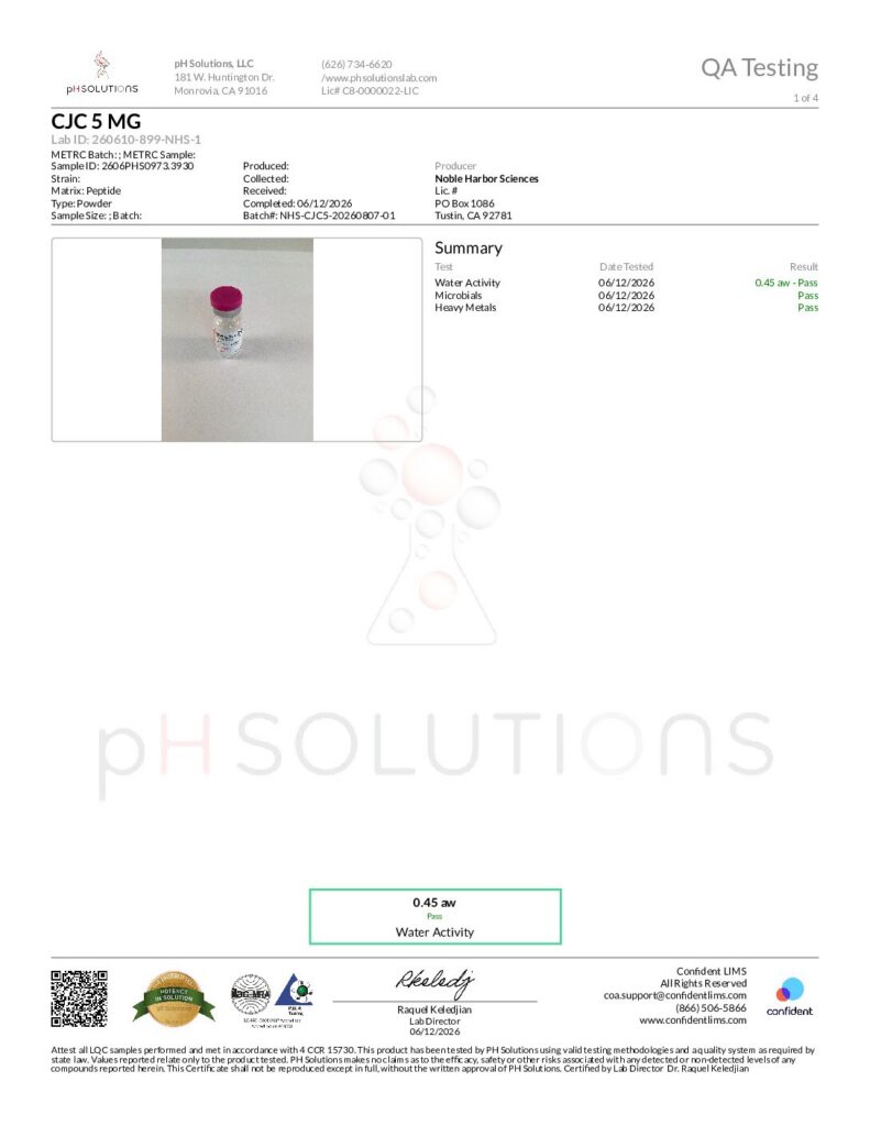 2606PHS0973.3930 – Noble Harbor Sciences – CJC 5 MG