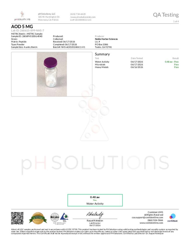 2606PHS1006.4040 – Noble Harbor Sciences – AOD 5 MG