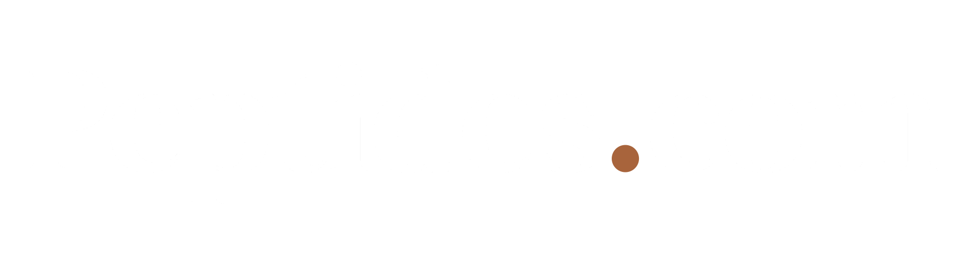 Peptides.com logo in white serif lettering with a terracotta dot after the wordmark