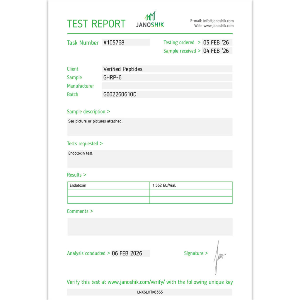 GHR-6-Peptide-Endotoxin-Certificate-of-Analysis-Lab-Test-Report-February-2026-sq