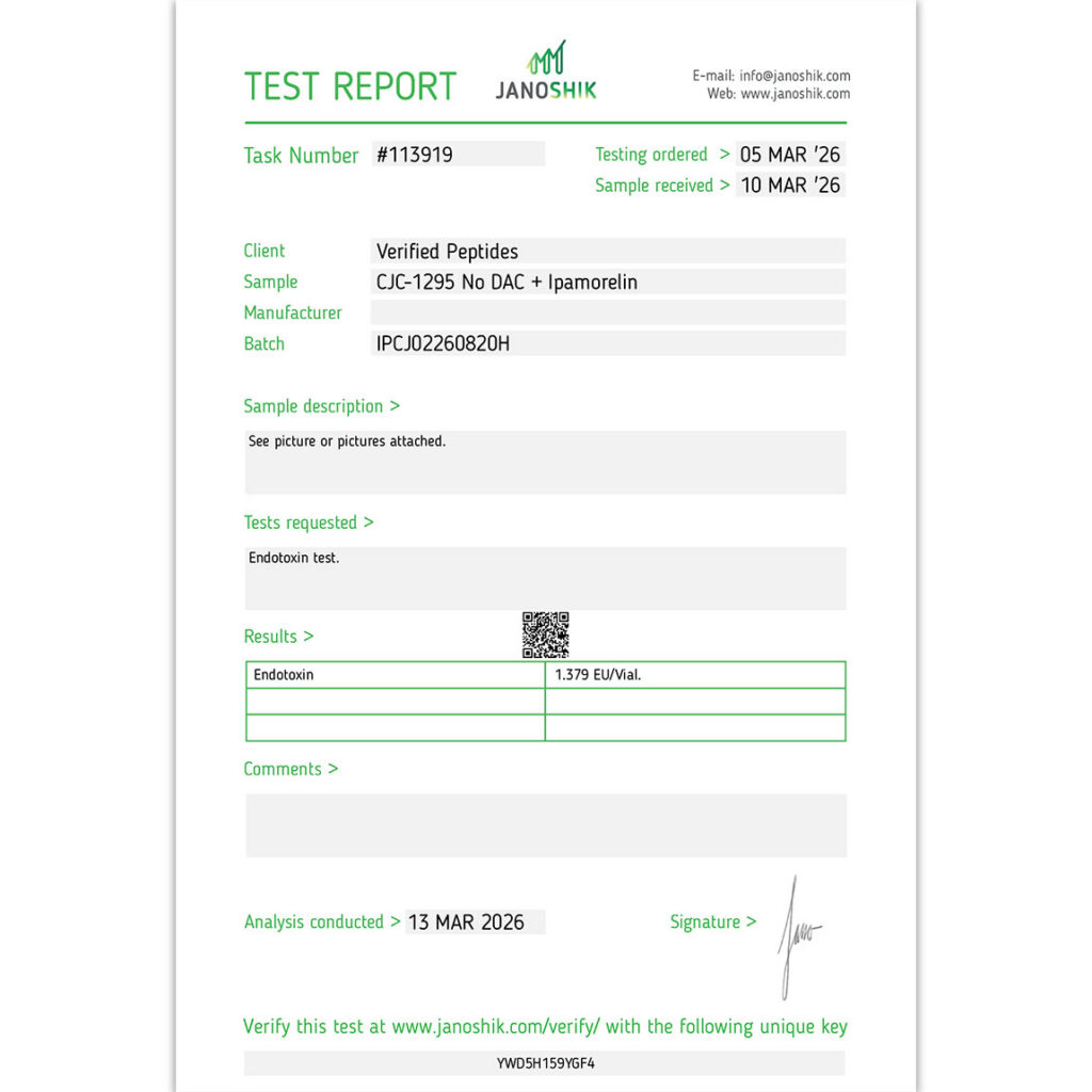 Ipamorelin-CJC1295-Peptide-Endotoxin-Certificate-of-Analysis-Lab-Test-Report-March-2026-sq