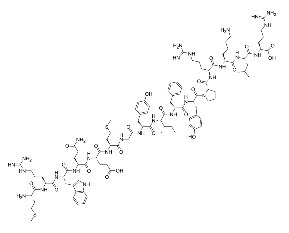 MOTS-c molecular structure diagram, chemical structure illustration for research reference