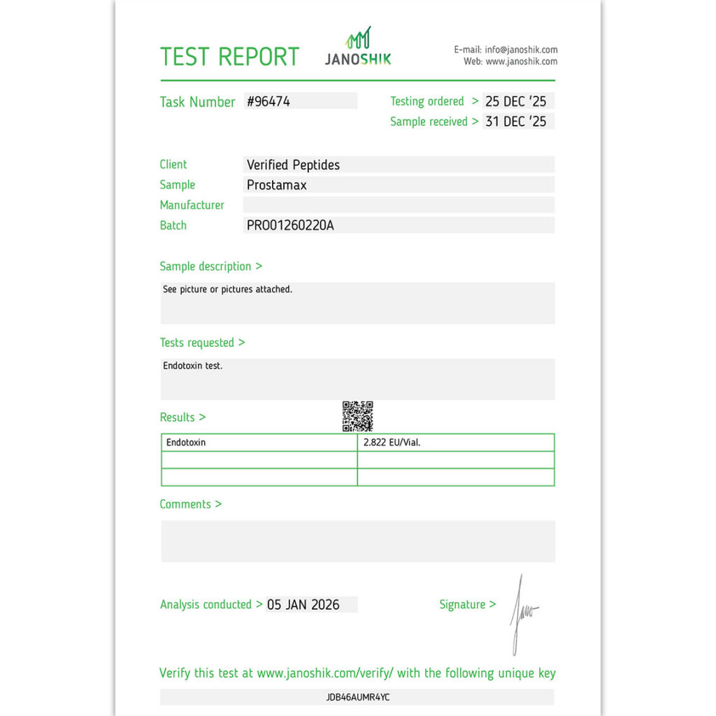 Prostamax-Peptide-Endotoxin-Certificate-of-Analysis-Lab-Test-Report-January-2026-sq
