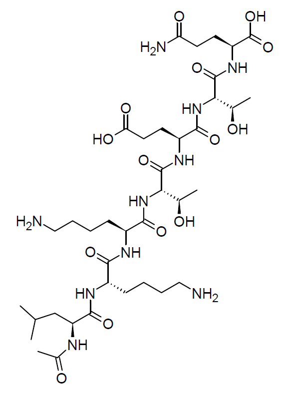 TB-500 molecular structure diagram, chemical structure illustration for research reference