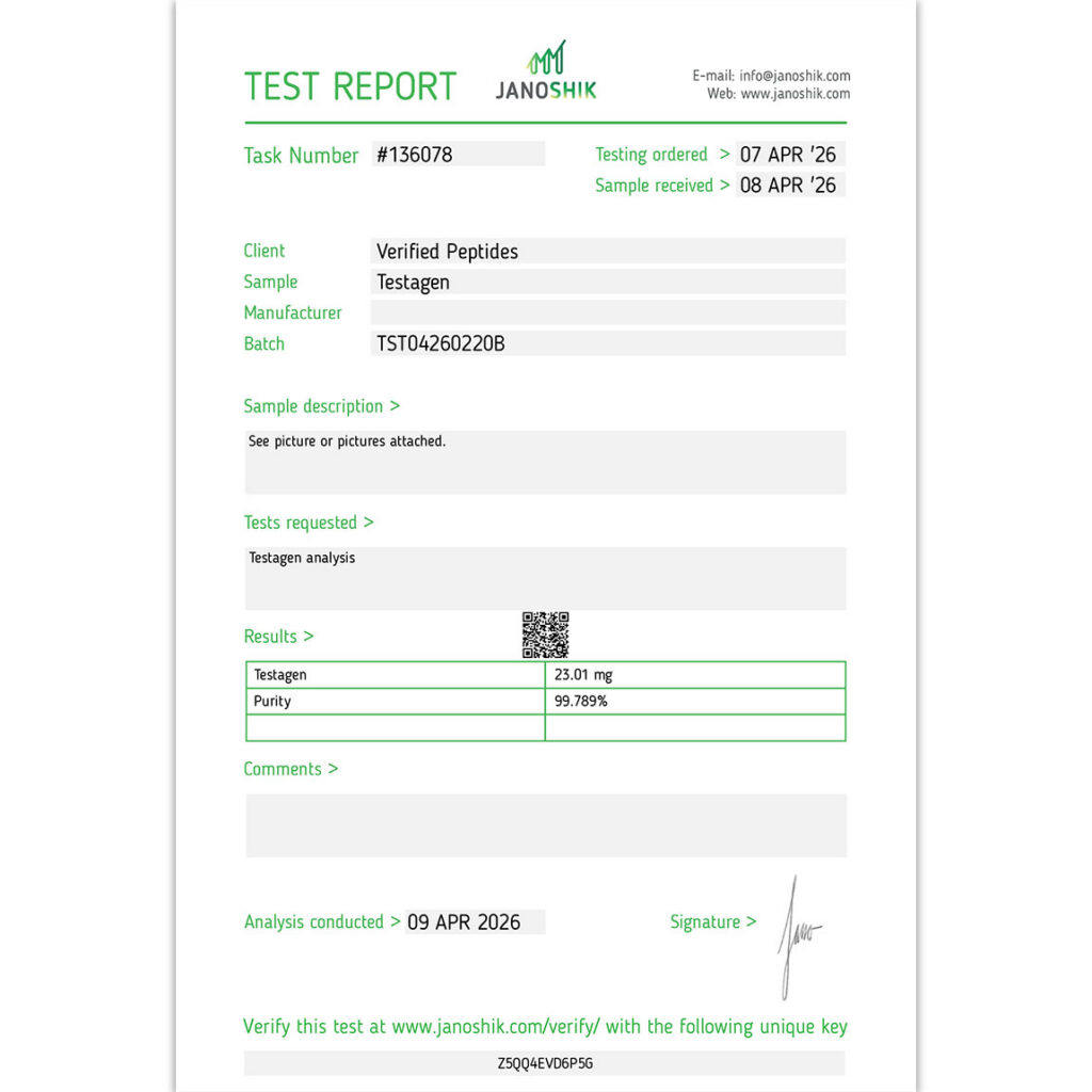 Testagen-Peptide-Purity-Certificate-of-Analysis-Lab-Test-Report-April-2026-sq