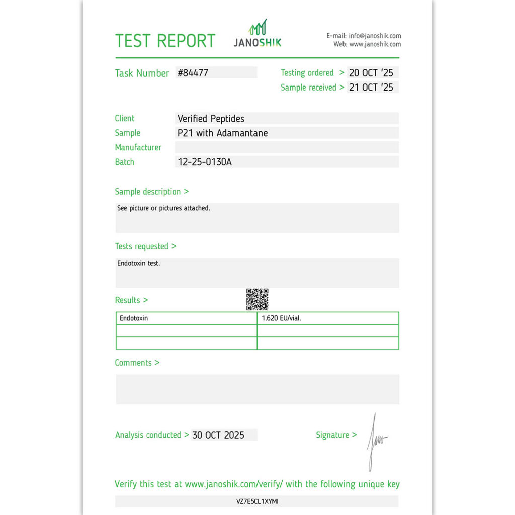 p21-Peptide-Endotoxin-Certificate-of-Analysis-Lab-Test-Report-October-2025-sq